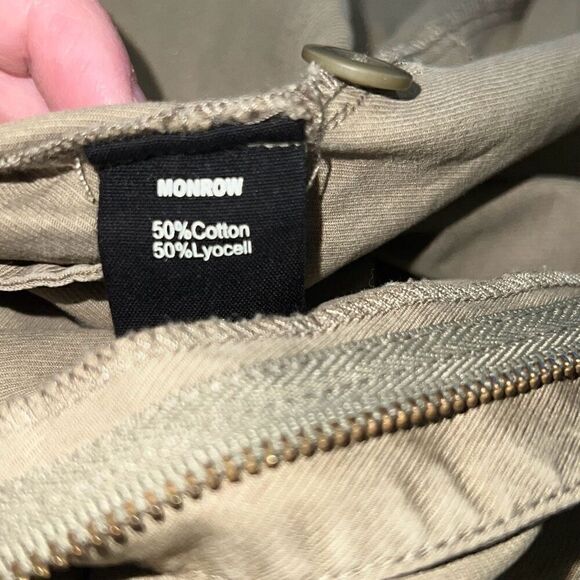 Monrow Short Sleeve Side Zip Detail Olive Jumpsuit Revolve Utility Sz M Medium - Picture 11 of 11